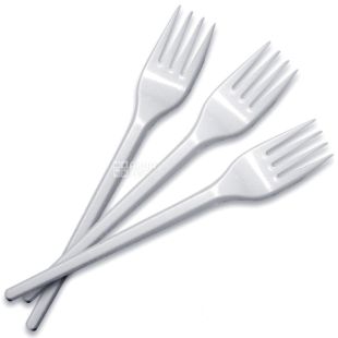 Промтус, Вилка пластикова, біла, 100 шт.