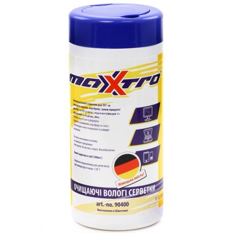 Мaxxtro, 100 шт., салфетки влажные, Очищающие, тубус