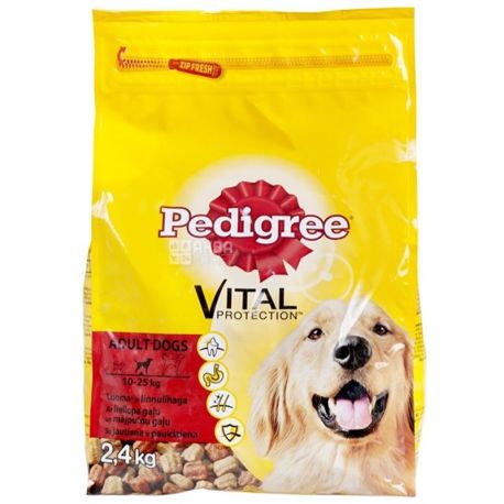 Pedigree 2,4 кг Корм для взрослых собак говядина-птица