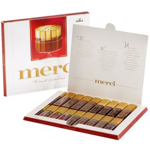 Merci, 250 г, Конфеты с молочным и черным шоколадом, Мерси