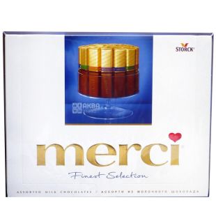 Merci, 250 г, Цукерки з молочним шоколадом, Мерсі
