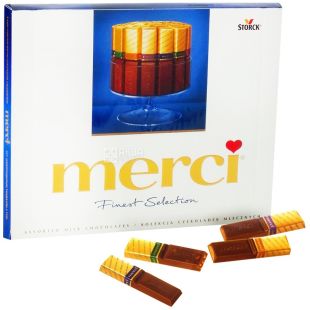 Merci, 250 г, Цукерки з молочним шоколадом, Мерсі