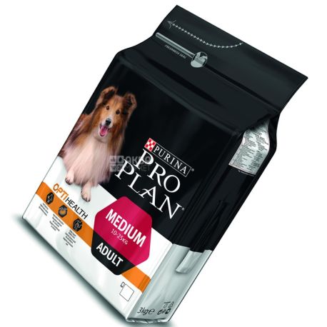 Pro Plan, 3 кг, корм для собак средних пород, Adult, Chicken