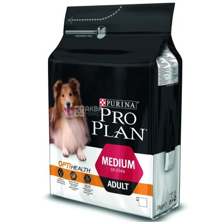 Pro Plan, 3 кг, корм для собак средних пород, Adult, Chicken