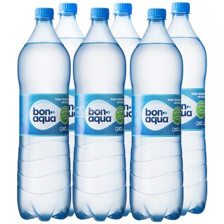 BonAqua, 1,5 л, Упаковка 6 шт., БонАква, Вода минеральная негазированная, ПЭТ