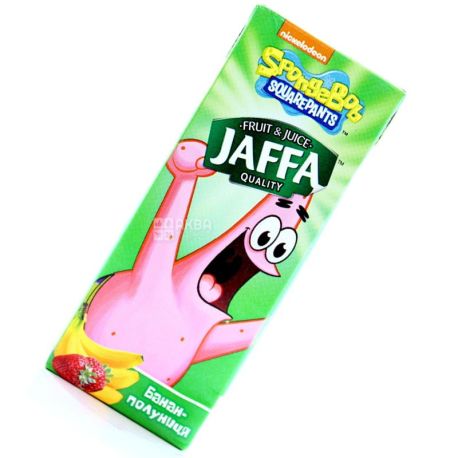 Jaffa, Sponge Bob, Банан-клубника, 0,2 л, Джаффа, Губка Боб, Нектар натуральный, детям от 3-х лет