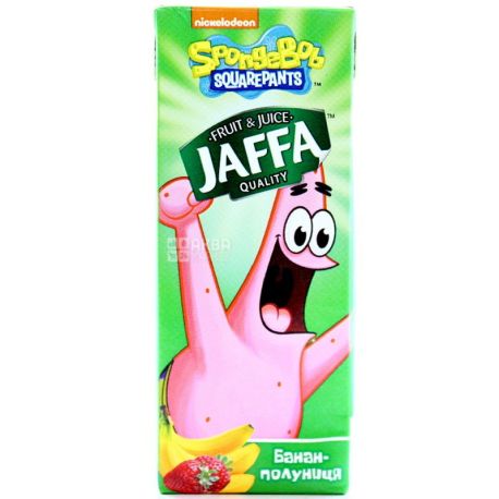 Jaffa, Sponge Bob, Банан-клубника, 0,2 л, Джаффа, Губка Боб, Нектар натуральный, детям от 3-х лет