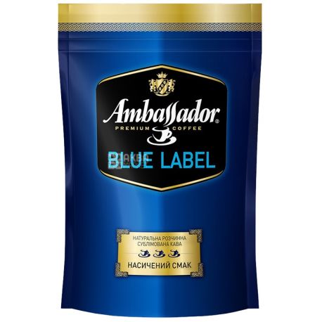 Ambassador, 75 г, расстворимый кофе, Blue Label