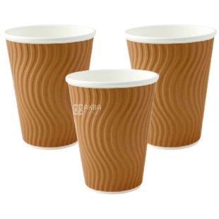 Гофростакан бумажный коричневый 250 мл, 25 шт, D80