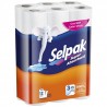 Selpak, Super Absorbent, 12 рул., Бумажные полотенца Селпак Супер Абсорбент, 3-х слойные, 90 листов, 33х22 см