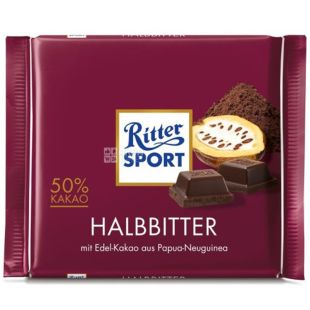 Ritter Sport, 100 г, темный шоколад, Dark Chocolate