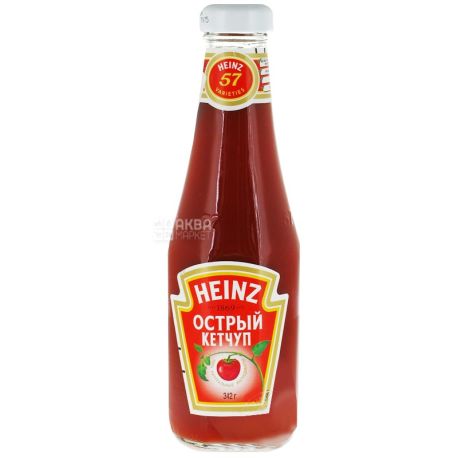 Heinz, 342 мл, Кетчуп Хайнц, острый, стекло