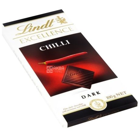 Lindt Excellence Chilli, 100 г, Линдт, Черный шоколад с перцем чили, 48% какао