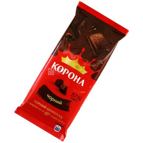 Корона, 90 г, черный шоколад, 57% какао