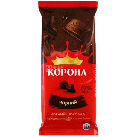 Корона, 90 г, черный шоколад, 57% какао