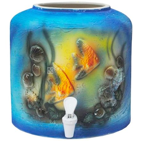 Dispenser for water, Fish, Molding, Blue