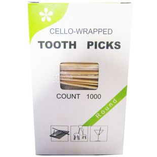 Промтус, Зубочистки с ментолом в индивидуальной упаковке, 1000 шт.