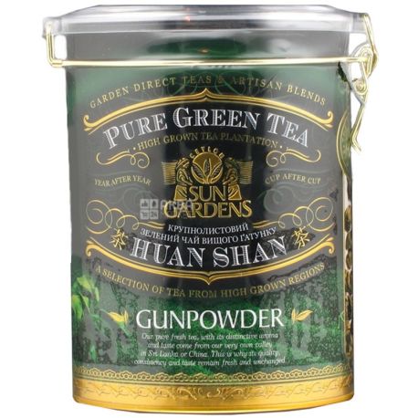 Sun Gardens, 170 г, чай, зелений, Gunpowder, залізна банка