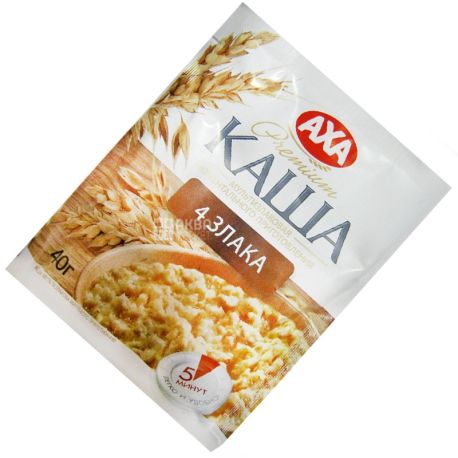 АХА, 40 г, каша моментального приготування, 4 злаки