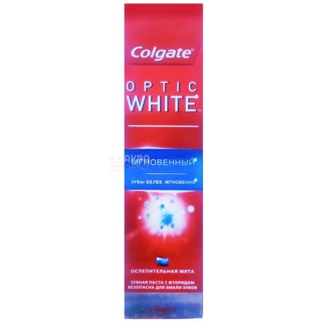 Colgate Optic White Sparkling mint, 75 мл, Зубная паста мгновенный эффект