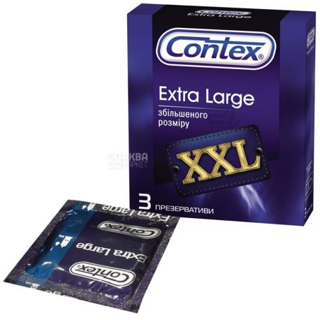 Contex, Extra Large, 3 шт., Презервативы увеличенного размера