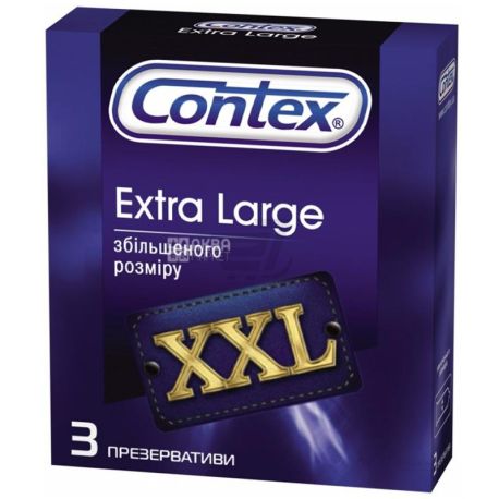 Contex, Extra Large, 3 шт., Презервативы увеличенного размера