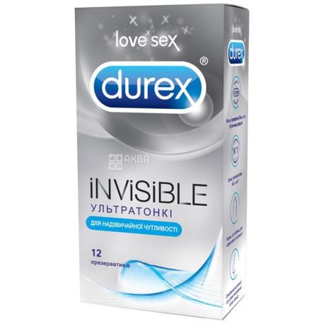 Durex,12 шт., презервативы, Invisible