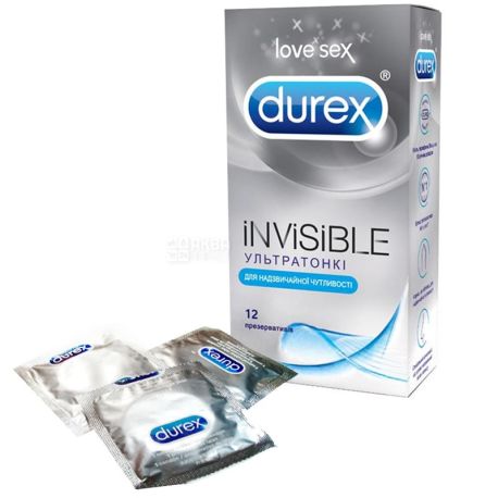 Durex,12 шт., презервативы, Invisible