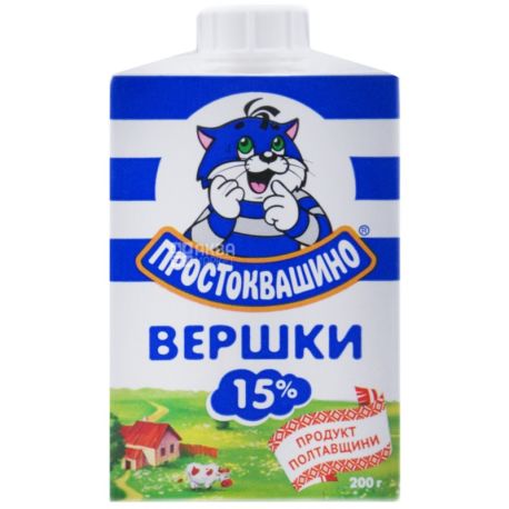 Prostokvashino, 0,2 l, cream, 15%