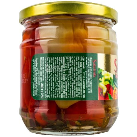 Salatmix, 380 г, перець, солодкий червоний та жовтий, маринований з зеленню