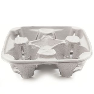 Держатель бумажный для четырех стаканов, 10 шт., в ассортименте