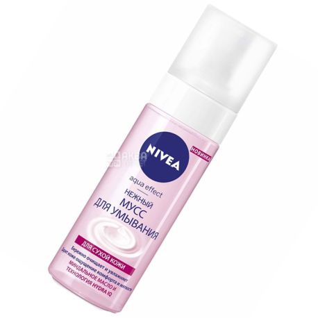 Nivea, 150 ml, gentle mousse for washing, Aqua Effect