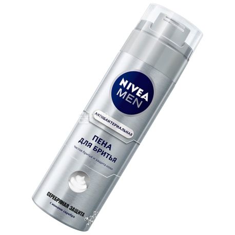 Nivea Men, 200 мл, Пена для бритья, Серебряная защита