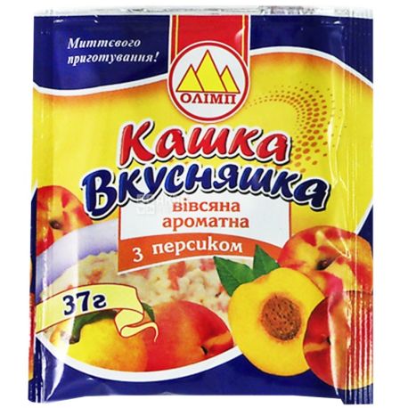 Porridge Olympus, 37 g, oatmeal Kashka Delicious, with peach