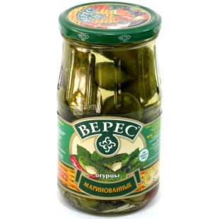 Верес, 500 г, Огурцы маринованные слабокислые стерилизованные