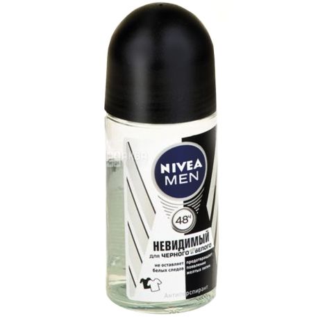 Nivea, 50 мл, Дезодорант-антиперспирант, Невидимая защита для черного и белого