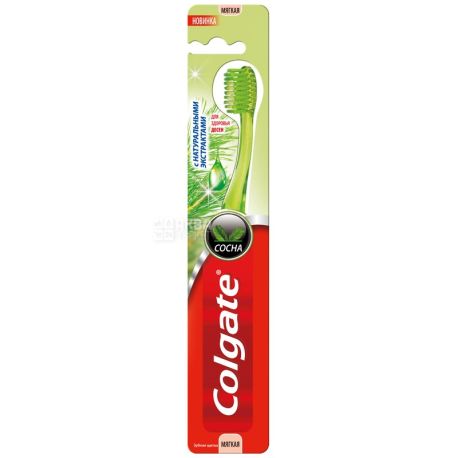 Colgate, 1 шт., Зубная щетка, С натуральными экстрактами, Сосна