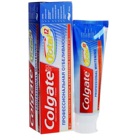 Colgate Total 12 Pro, 75 мл, Зубная паста, отбеливающая 