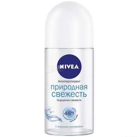 Nivea, 50 мл, дезодорант шариковый антиперспирант, Природная свежесть