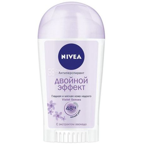 Nivea, 40 мл, Дезодорант твердый антиперспирант, Двойной эффект