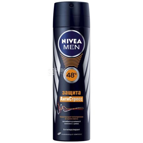 Nivea, 150 мл, дезодорант спрей антиперспирант, Защита Антистресс для мужчин