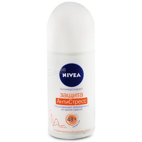 Nivea, 50 мл, Дезодорант шариковый антиперспирант, Защита Антистресс