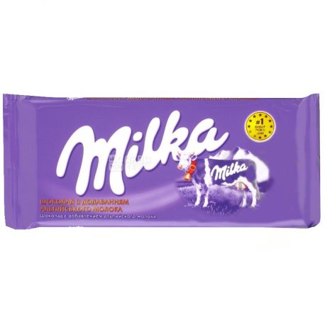 Milka, 90 г, молочный шоколад, без добавок