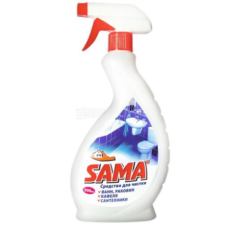 SAMA, 500 мл, Засіб для чищення ванн, раковин, кахлю і сантехніки, Спрей