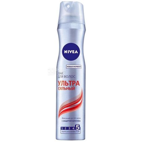 Nivea, 250 ml, hair spray, Ultra strong