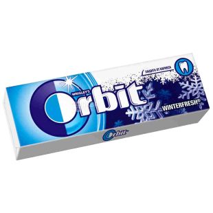 Orbit Winterfresh, 14г, Орбіт, Жувальна гумка, з ментолом, захист від карієсу