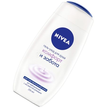 Nivea, 250 мл, гель-уход для душа, Комфорт и забота