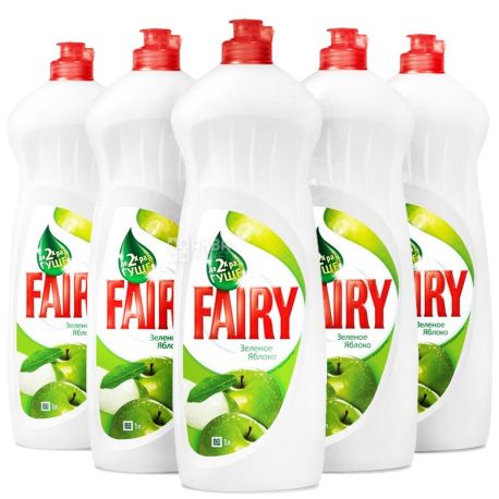 Fairy, 1 l, pack of 10 pcs., Dishwashing detergent, Apple