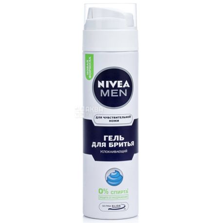 Nivea, 200мл, Гель для гоління, для чутливої шкіри