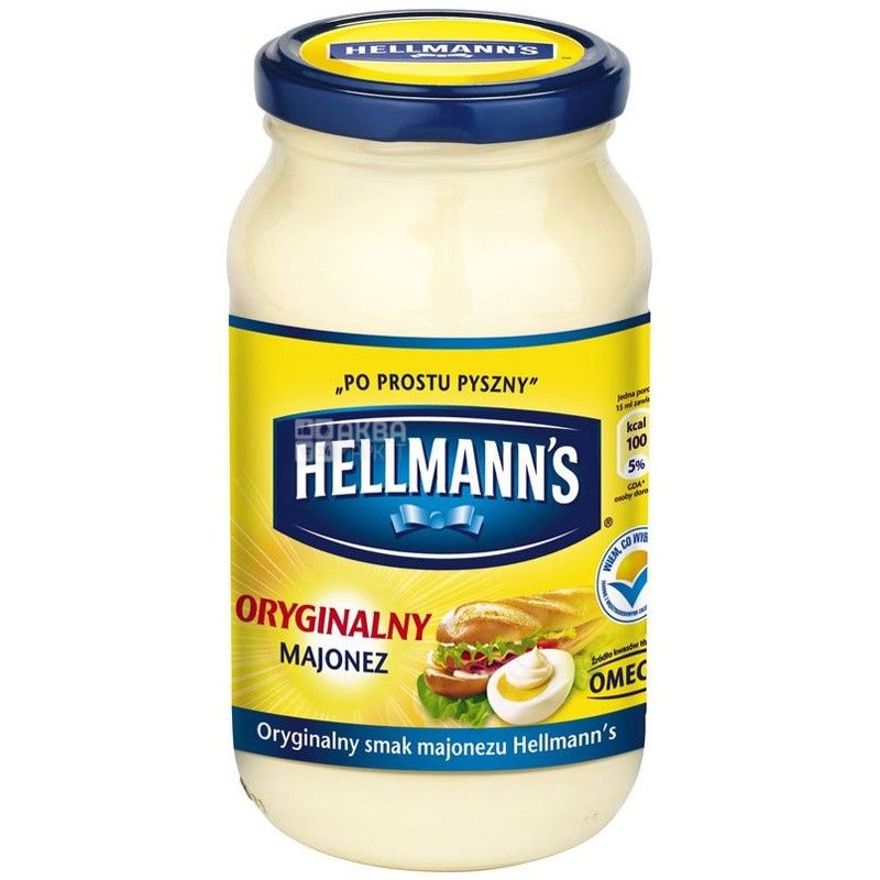 Купити Hellmans, 420 г, майонез, Оригінальний, скло в АкваМаркет
